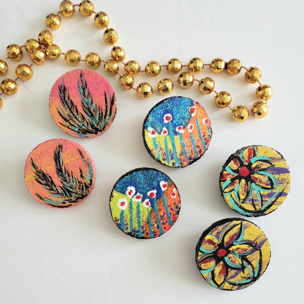 Set of Artist Designed Stud Earrings